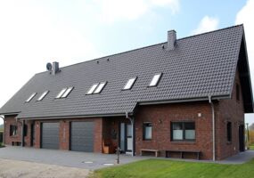 Neubau eines Doppelhauses mit Garage Rahden in wohngesunder Holzrahmenbauweise